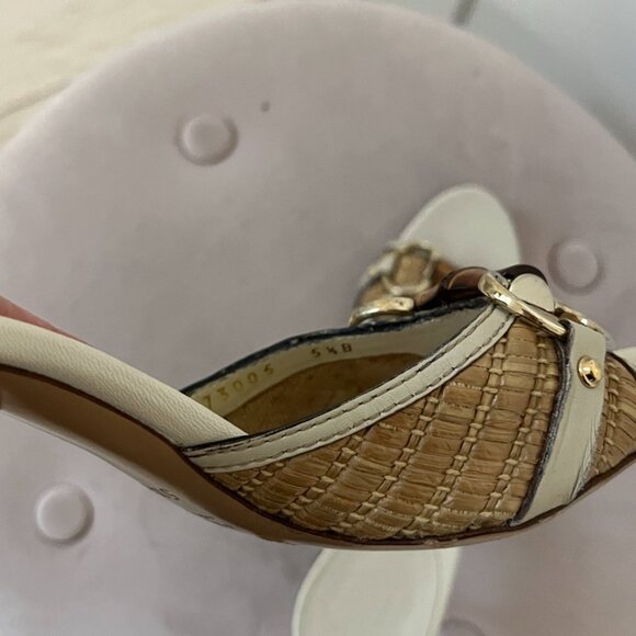 Gucci Rattan & Bamboo White Kitten Heels Size 5.5 - Picture 7 of 9